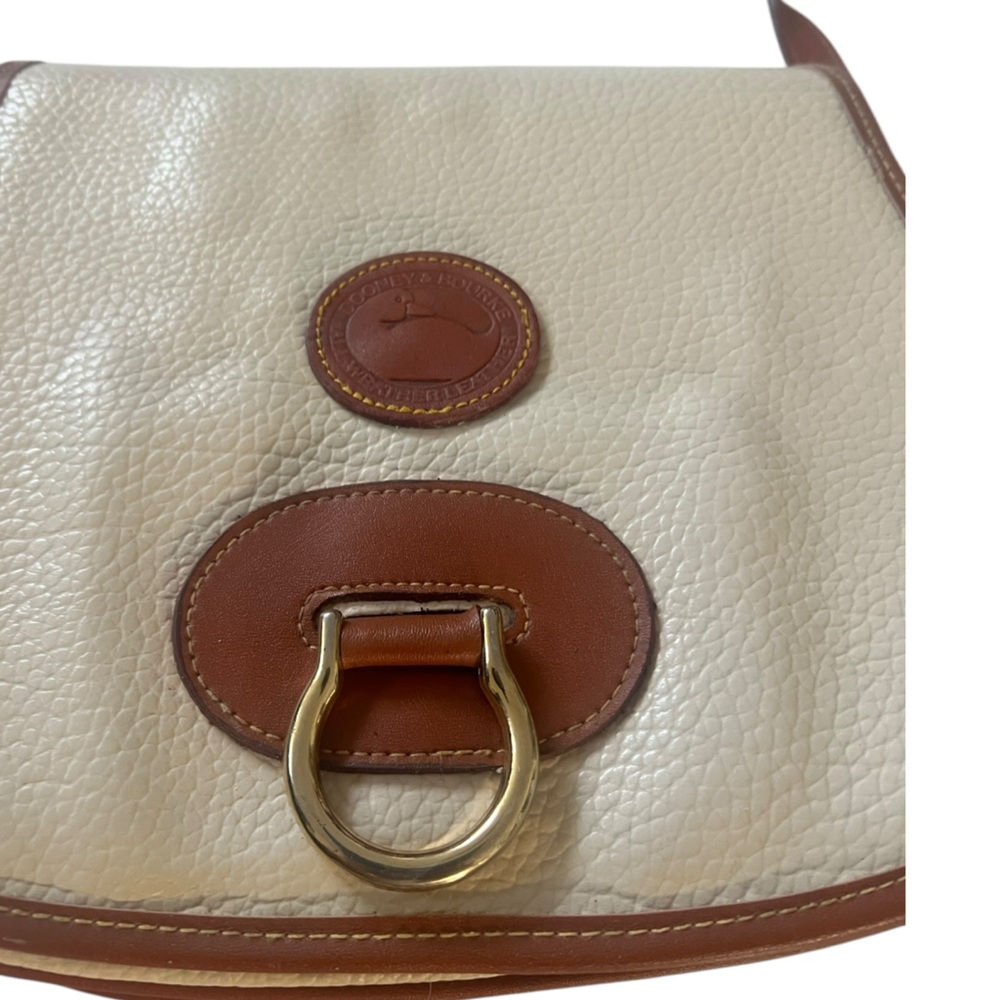Vintage Dooney & Bourke Small Crossbody Belt Bag Tan/Brown All Weather Leather - Picture 5 of 13